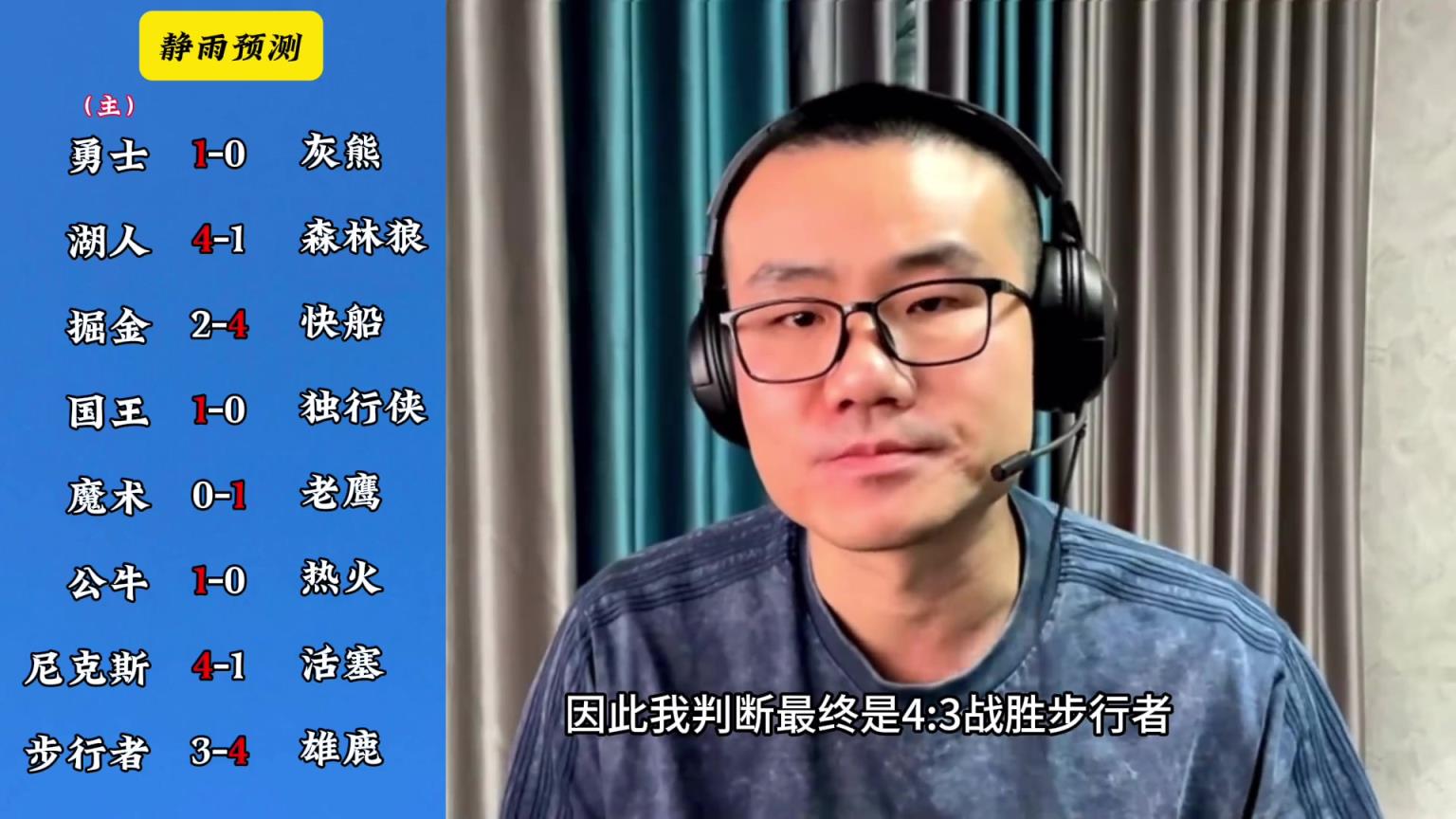 你同意嗎？靜雨對(duì)東西部季后賽球隊(duì)的預(yù)測(cè)：勇贏(yíng)熊 湖船尼鹿晉級(jí)